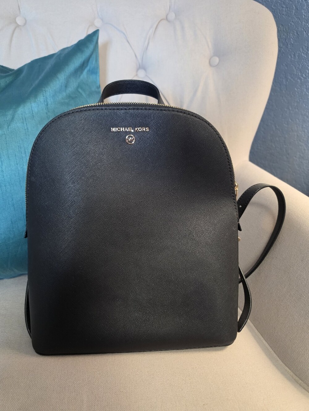 Michael Kors Cindy, Black Saffiano Leather Backpack